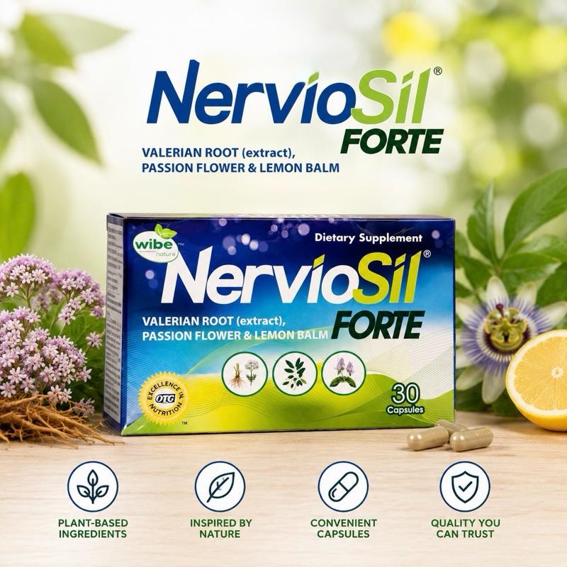NervioSil Forte Herbal Capsules with Valerian Root & Lemon Balm | 30 Count