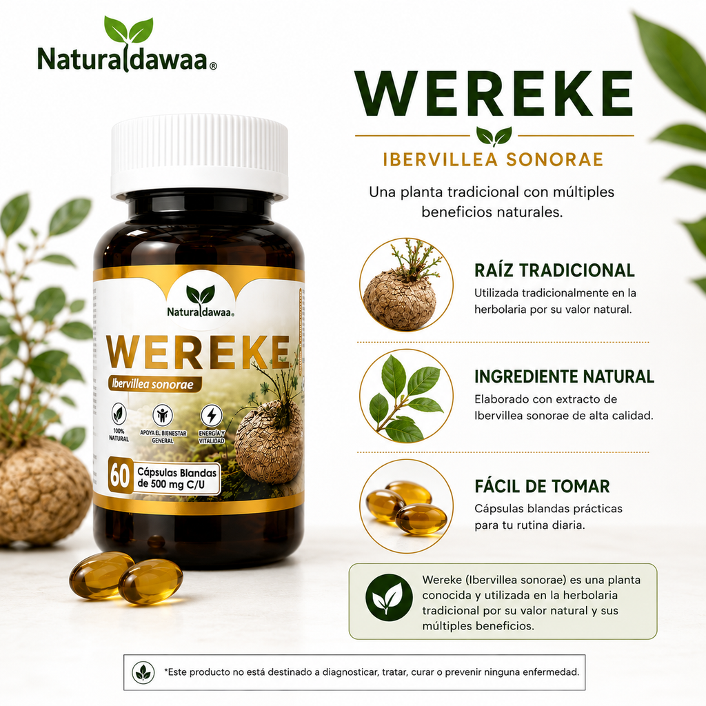 Wereke (Ibervillea sonorae) Herbal Dietary Supplement – 60 Softgels, 500 mg Each