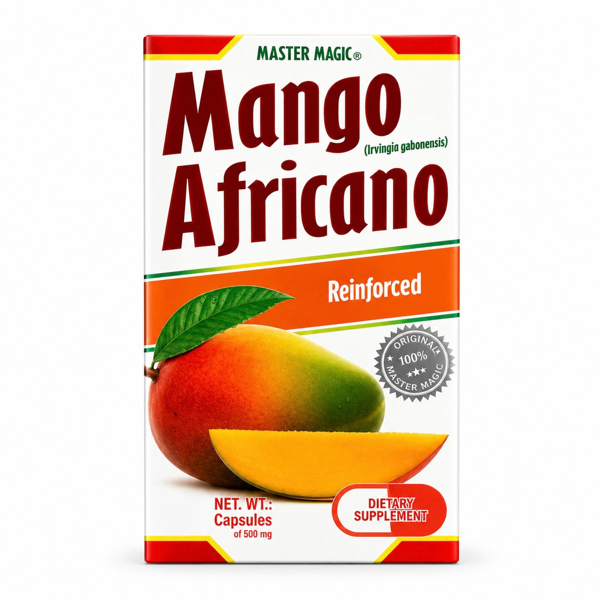 Mango Africano Reinforced Master Magic (Net. Wt. 30 Capsules of 500mg) Dietary Supplement