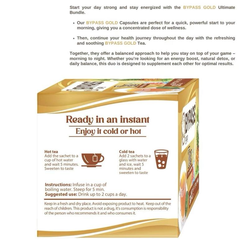 Bypass Bpri Herbal Tea with Lotus Flower, Nopal Cactus, Green Coffee, Pineapple & Grapefruit – 30 Tea Bags, Net Wt. 3.2 oz, Herbal Tea from Mexico