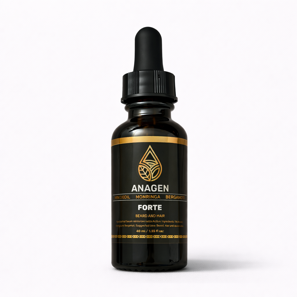 ANAGEN FORTE Beard & Hair Serum 40ml | Minoxidil, Moringa & Bergamot Formula | Nourishing Daily Serum with Precision Dropper