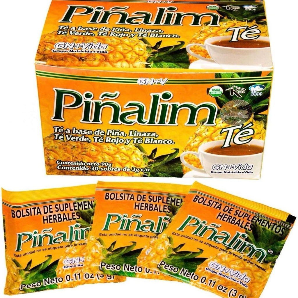 Pinalim Pineapple Tea with Green Tea, White Tea & Flax – Premium Mexican-Inspired Botanical Blend, 30-Day Supply, 30 Tea Bags