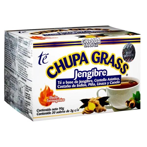 New Improved Formula Chupa Grass Herbal Tea with Ginger, Gotu Kola & Cinnamon, Chupa Panza Jengibre Blend, 30 Tea Bags, Natural Herbal Infusion