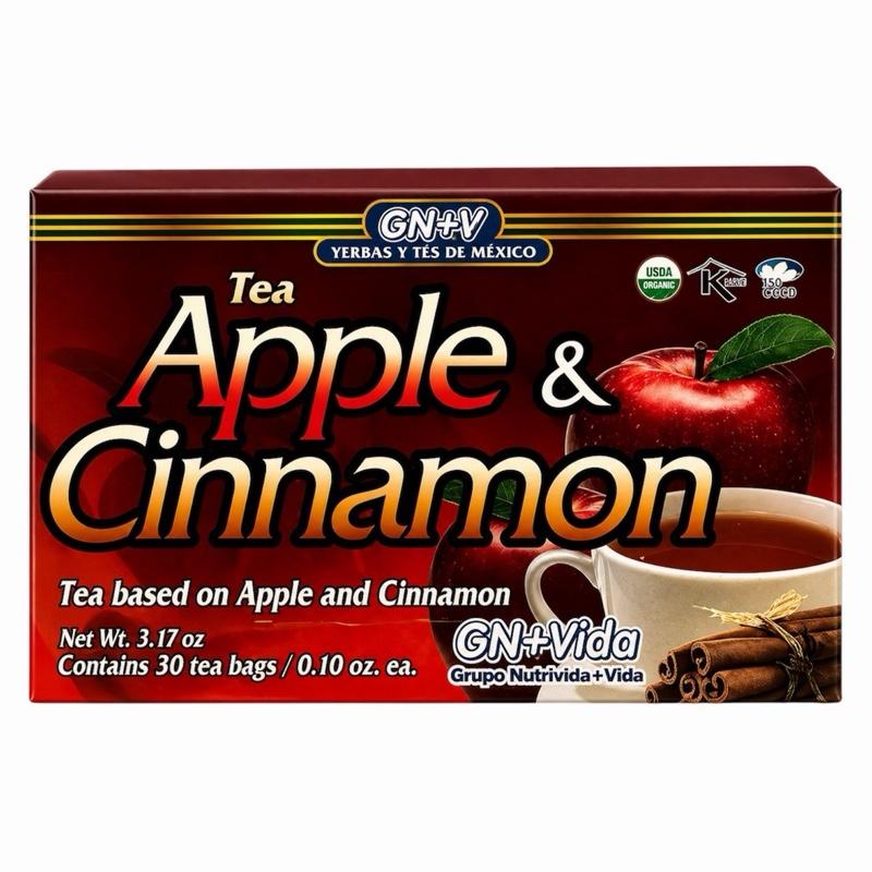 Apple & Cinnamon Herbal Tea Bags – Premium Apple Cinnamon Herbal Infusion, Warm Spiced Flavor Tea, 30 Count Daily Wellness Tea Bags