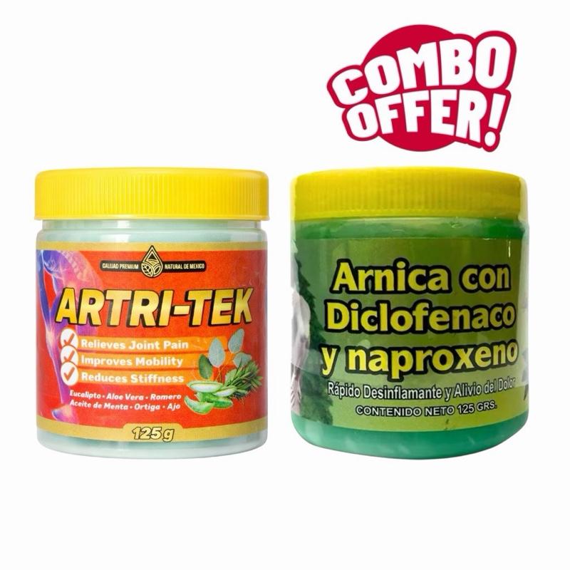 Artri-TEK Herbal Massage Cream with Arnica, Aloe Vera, Menthol & Pine Extract for Daily Muscle & Joint Comfort Support, 125g