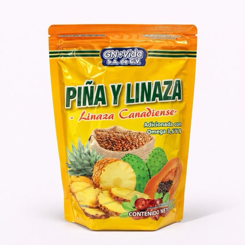 Piña y Linaza Dietary Supplement Powder with Canadian Flaxseed, Omega 3-6-9 & Natural Fiber Blend, 470g