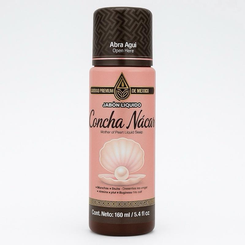 Naturaldawaa Concha Nácar Liquid Soap, Daily Skin Cleanser with Concha Nácar, 160 mL (5.4 fl oz)