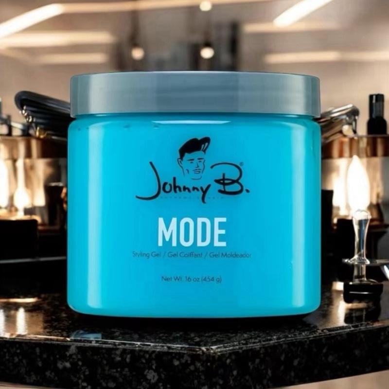 Johnny B Mode Styling Gel – Strong Hold, High Shine Hair Gel, Alcohol-Free, 16 oz