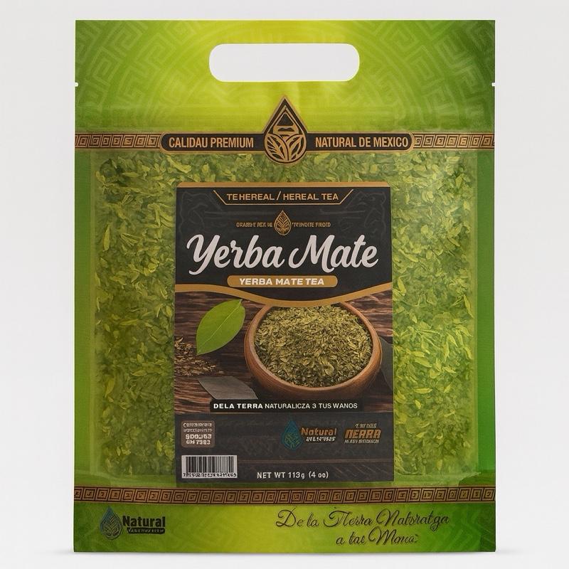 Yerba Mate Herbal Tea, Premium Natural Yerba Mate Loose Leaf Tea from Mexico, Traditional Botanical Tea, Unflavored, 4 oz (113g)