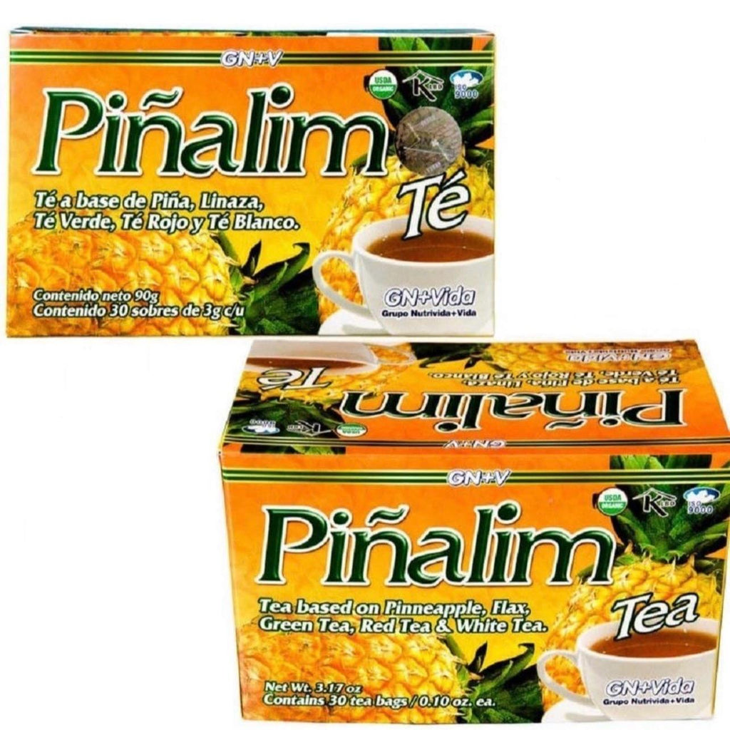 Pinalim Pineapple Tea with Green Tea, White Tea & Flax – Premium Mexican-Inspired Botanical Blend, 30-Day Supply, 30 Tea Bags