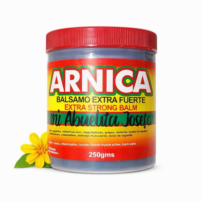 De Mi Abuelita Josefa Arnica Extra Strong Herbal Massage Balm with Menthol, Aloe Vera & Pine Extract | Topical Body Balm | 250g
