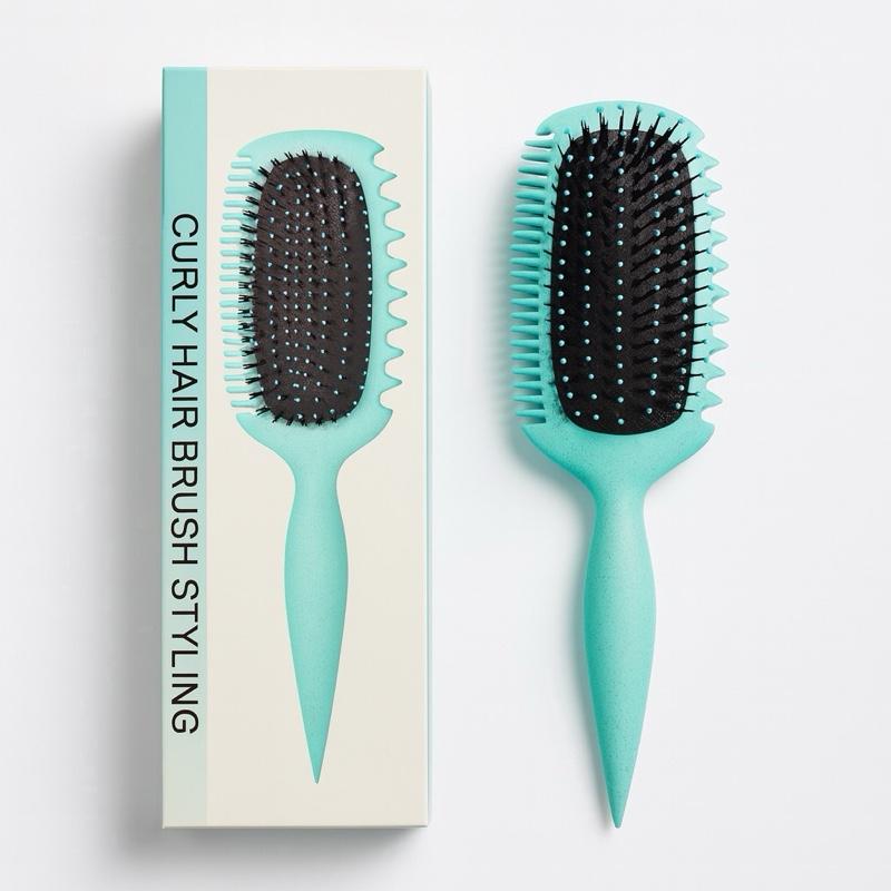 Curly Hair Detangling Brush - Flexible Curl Defining Hair Brush, Pink