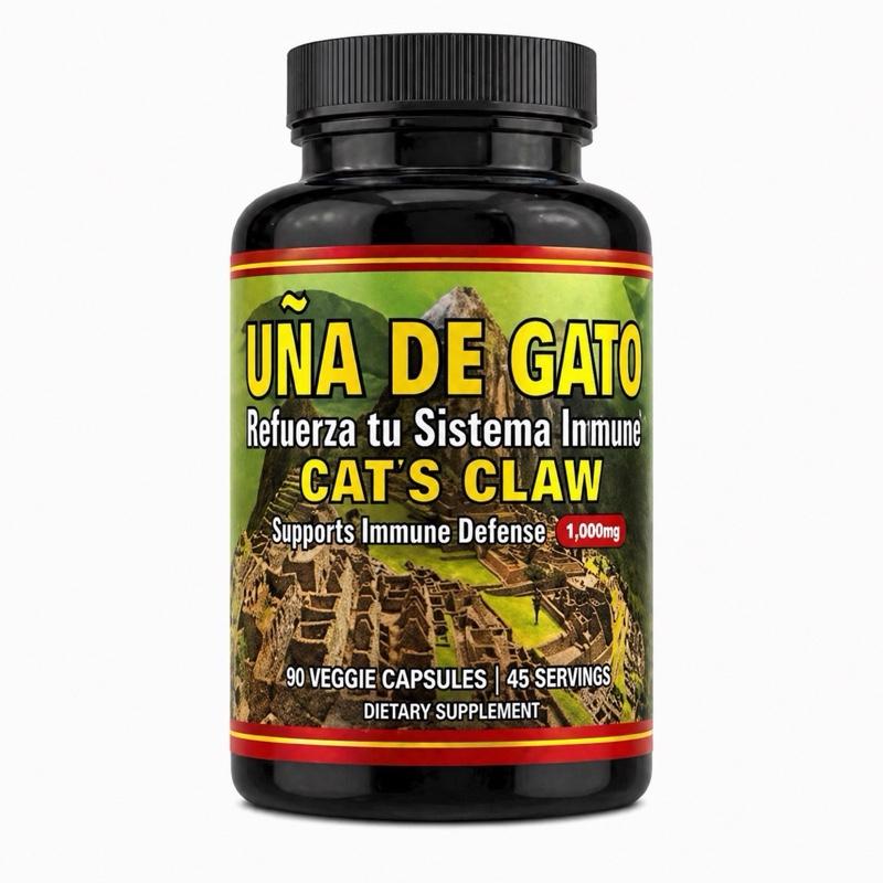 Cat's Claw Immune Support Capsules 1000mg (Uña de Gato) Herbal Supplement, 90 Veggie Capsules, Gluten-Free & Lactose Free