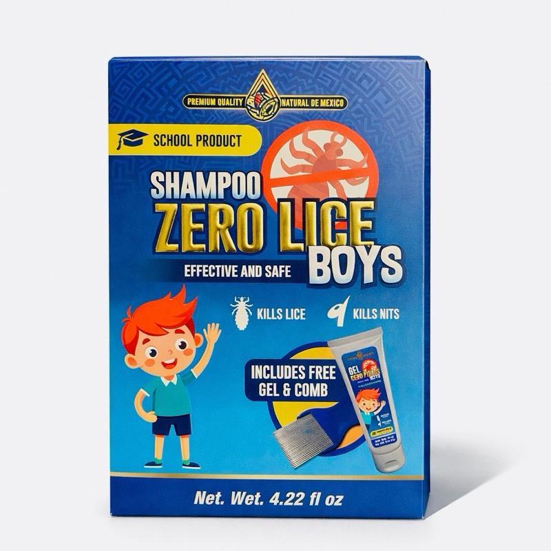Zero Lice Boys Shampoo with Free Gel & Fine-Tooth Comb | Children's Hair Care Kit | 4.22 fl oz