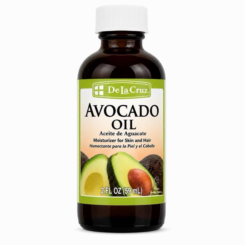 De La Cruz Pure Avocado Oil for Skin & Hair Moisturizing Care, Beauty Oil for Daily Hydration, 2 fl oz (59 mL)