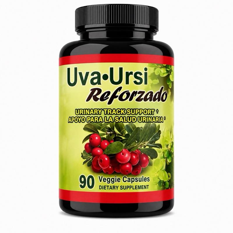 Uva Ursi Reforzado Herbal Urinary Tract Support Supplement with 90 Veggie Capsules, Gluten-Free & Lactose-Free Formula