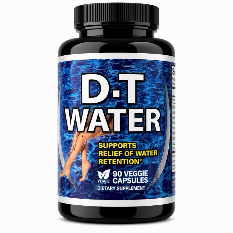 D-T Water Retention Support Herbal Supplement with Potassium & Botanicals, 90 Capsules, Gluten-Free & Lactose-Free