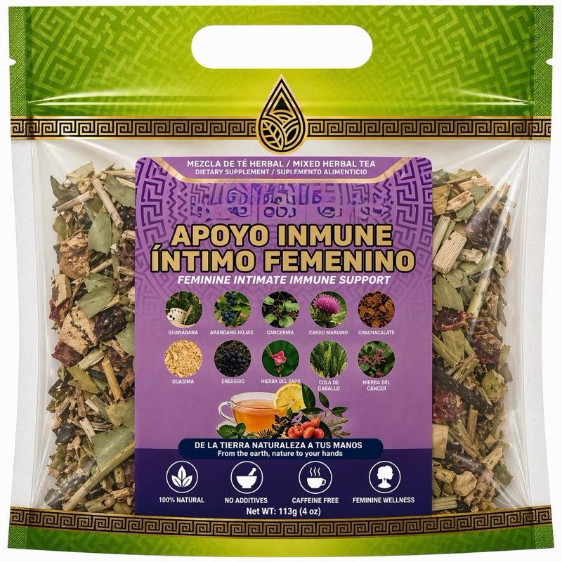 Apoyo Inmune Íntimo Femenino Herbal Tea 4 oz (113g) – Women's Wellness Herbal Blend, Caffeine-Free Botanical Infusion, Natural Daily Support
