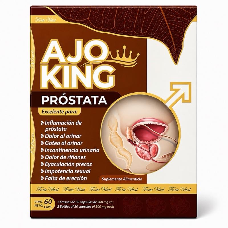 Ajo King Garlic Herbal Supplement for Men's Wellness, 60 Capsules, Gluten-Free & Lactose-Free