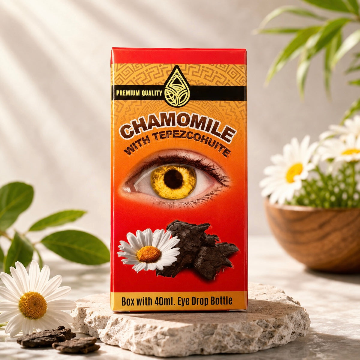 ￼ Chamomile & Tepezcohuite Herbal Eye Drop Solution 40 mL | Traditional Botanical Formula | Daily Eye Care