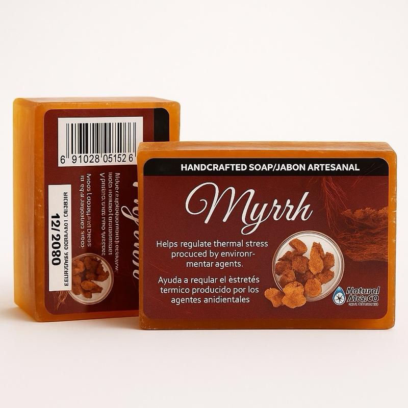 Naturaldawaa Myrrh Handcrafted Soap, Artisan Bar Soap with Myrrh, 100 g (3.5 oz) for Daily Skin Cleansing
