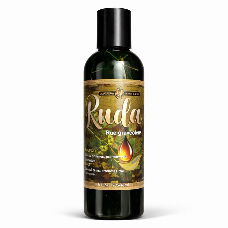 Ruda (Rue Graveolens) Herbal Massage Oil | Botanical Body Massage Oil for External Use | 6 fl oz (177 ml)