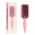 Curly Hair Detangling Brush – Flexible Curl Defining Brush - Pink