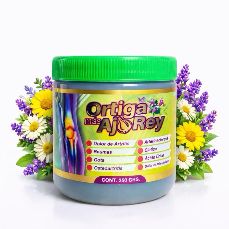 Ortiga Más Ajo Rey Herbal Cream 250g – Nettle & Garlic Cooling Massage Cream for Daily Joint & Muscle Comfort