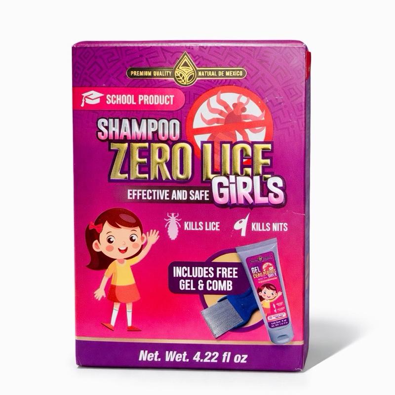 Zero Lice Girls Shampoo Hair Care Kit with Gel and Fine-Tooth Comb