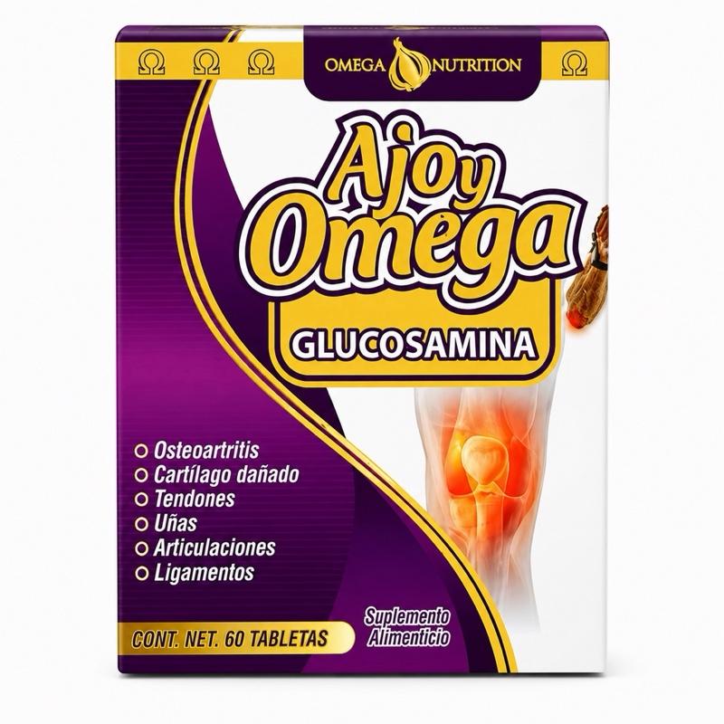 Ajoy Omega Glucosamine Joint Support Supplement, 60 Tablets, Gluten-Free & Lactose-Free