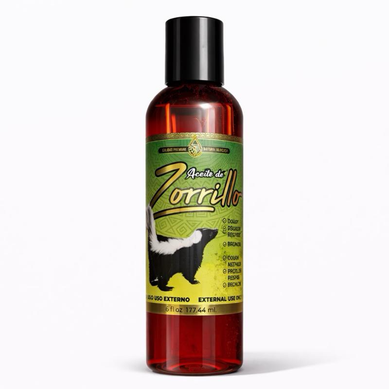 Zorrillo (Skunk Oil) Herbal Massage Oil | Traditional External Body Massage Oil | 6 fl oz (177 ml)