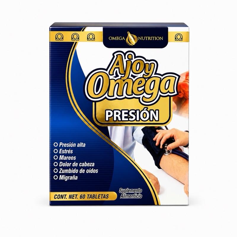 Ajoy Omega Presión Herbal Dietary Supplement Tablets, 60 Tablets, Gluten-Free & Lactose-Free Daily Wellness Formula by Naturaldawaa