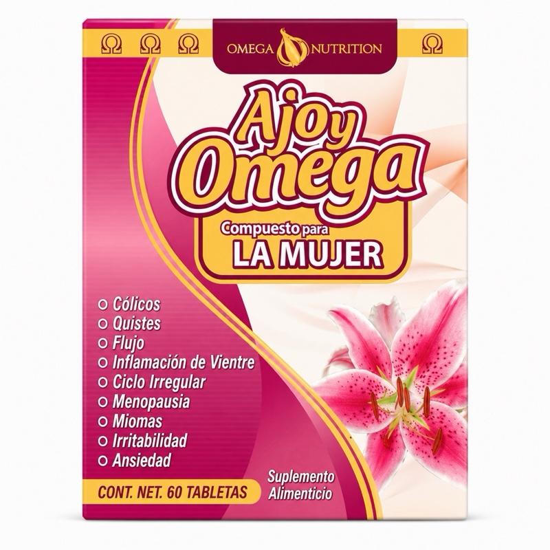 Ajoy Omega Compuesto Para La Mujer Herbal Dietary Supplement for Women's Wellness, 60 Tablets, Gluten-Free & Lactose-Free Formula by Naturaldawaa