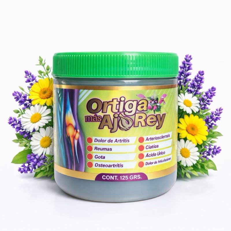 Ortiga Más Ajo Rey Herbal Massage Cream 125g – Nettle & Garlic Cooling Body Cream for Daily Comfort