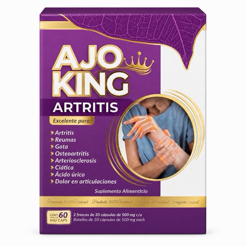 Ajo King Herbal Joint Wellness Capsules with Shark Cartilage, Coral Calcium & Vitamins A & D, 60 Capsules, Gluten-Free & Lactose-Free