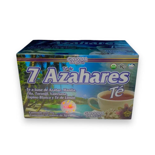 7 Azahares Herbal Tea Blend with Orange Blossom, Manita, Tilia, Toronjil, Valerian, Hawthorn & Lemon Grass, Organic Herbal Tea, 30 Tea Bags