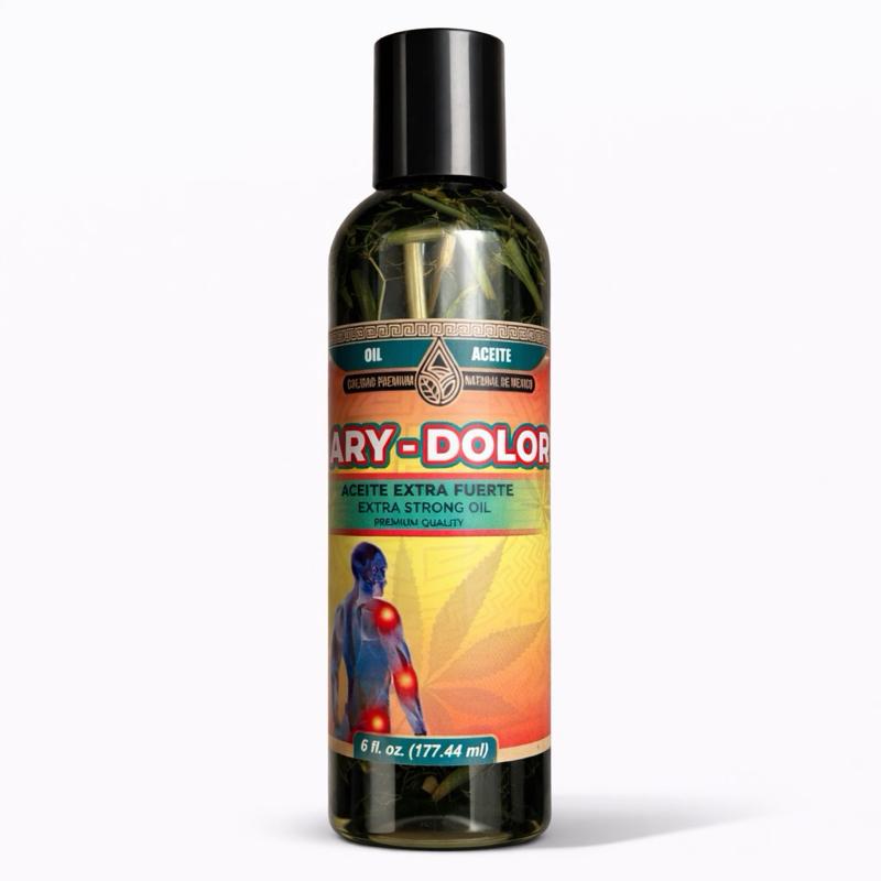 Mary-Dolor Extra Strong Herbal Massage Oil 6 fl oz (177 mL) – Premium Topical Massage Oil with Menthol, Arnica, Aloe Vera & Pine Extract for Muscles and Joints