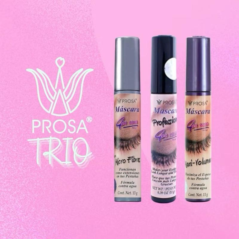 PROSA Trio 4-in-1 Waterproof Mascara Set – Volume, Length & Fiber Lash Enhancement System