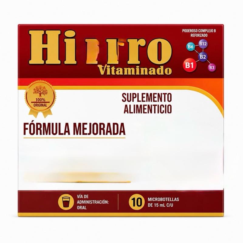 Hirro Vitaminado Complex B Liquid Dietary Supplement Drink, 10 x 15 mL Micro Bottles, Sugar-Free, Vegan Formula