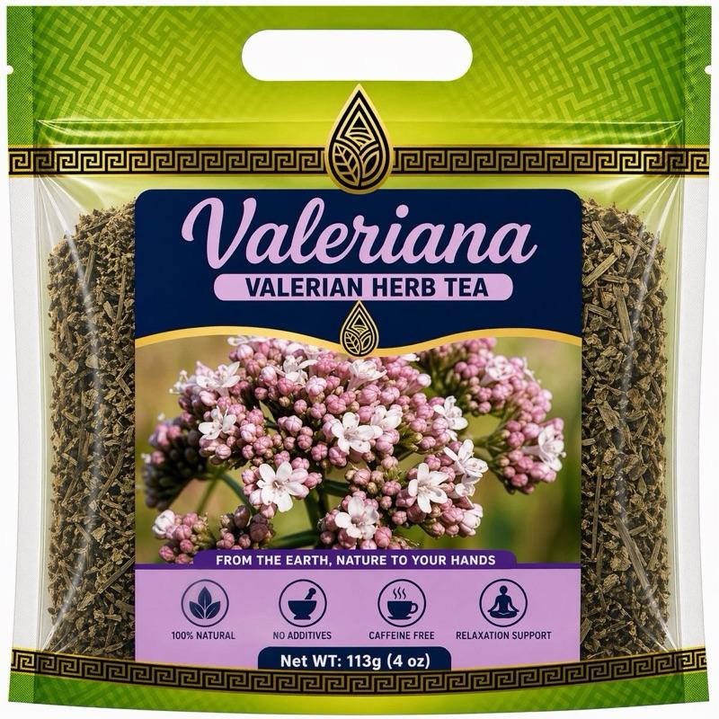 Valeriana Herbal Tea 4 oz (113g) – Premium Valerian Root Loose Leaf Herbal Tea, Caffeine-Free Botanical Infusion for Evening Wellness & Relaxation