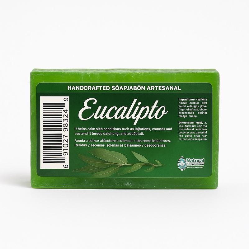 Naturaldawaa Eucalyptus Handcrafted Soap, Artisan Bar Soap with Eucalyptus, 100 g (3.5 oz) for Daily Skin Cleansing