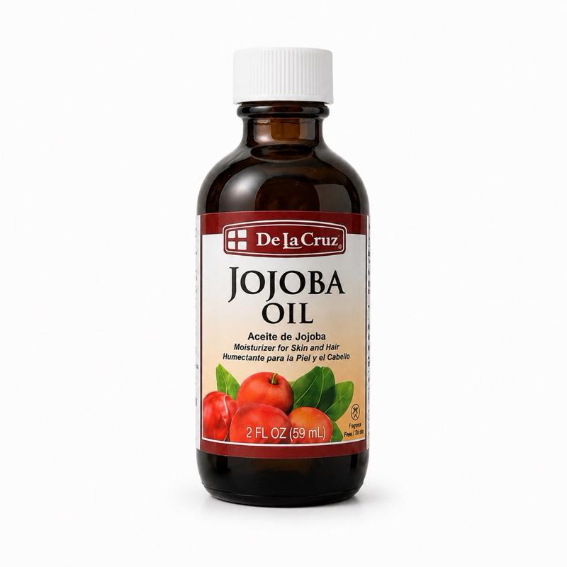 De La Cruz Cold Pressed Jojoba Oil for Skin, Hair, Scalp, Nails & Massage, Natural Moisturizing Oil, 2 fl oz