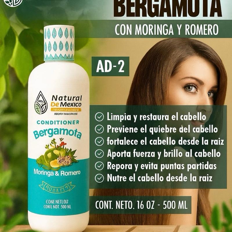 Bergamota, Moringa & Romero Botanical Conditioner 500ml Natural Herbal Hair Conditioner for Soft, Healthy-Looking Hair & Scalp Care