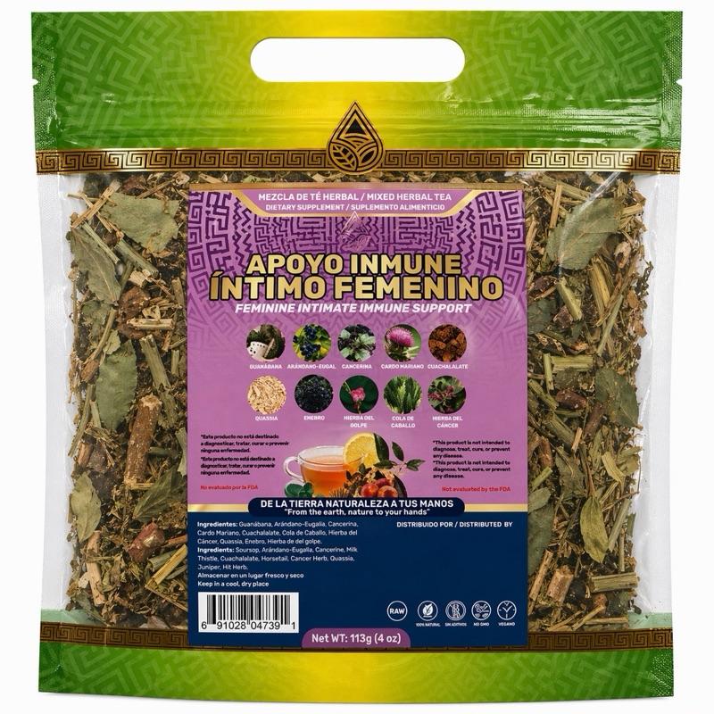 Apoyo Inmune Íntimo Femenino Herbal Tea Blend | Feminine Wellness Loose Leaf Herbal Infusion | Natural Herbal Wellness Mix | 4 oz (113g)
