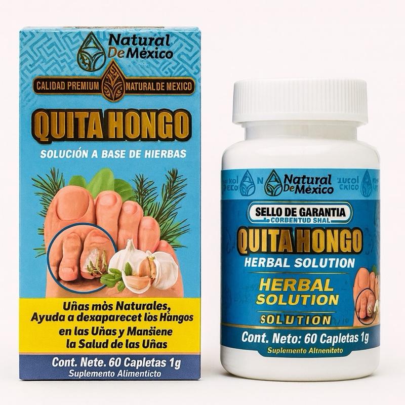 NaturalDeMexico Quita Hongo Herbal Capsules, 60 Capsules (1 g Each), Herbal Supplement for Nail Health Support