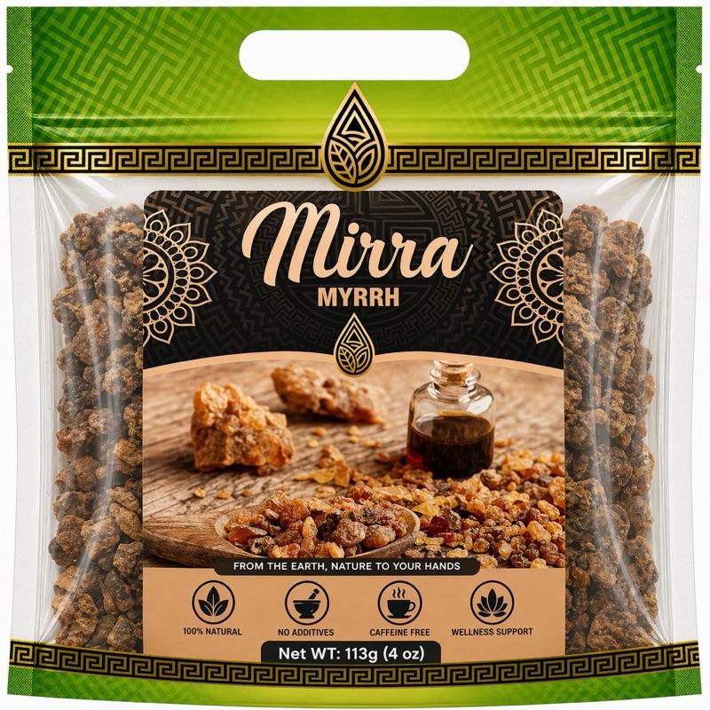 Myrrh Resin (Mirra) Herbal Tea & Wellness Resin 4 oz (113g) – Premium Natural Loose Myrrh for Tea, Incense & Traditional Botanical Use