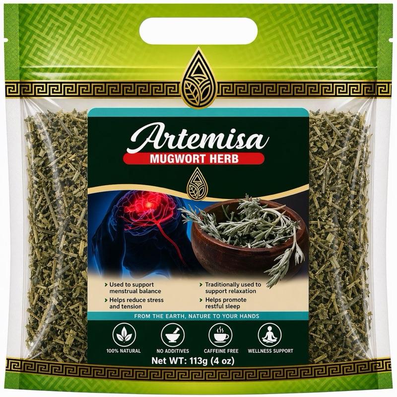 Artemisa (Mugwort) Herbal Tea 4 oz (113g) – Premium Loose Leaf Mugwort Infusion, Caffeine-Free Traditional Botanical Tea for Relaxation & Wellness