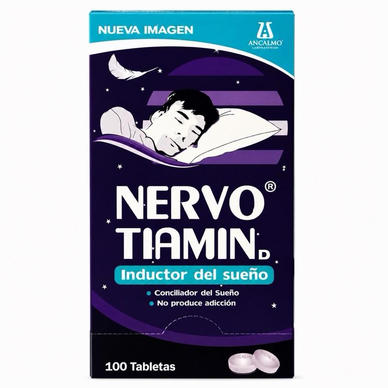 Nervo Tiamin D Nighttime Formula Tablets – 100 Count – Non-Habit Forming Daily Supplement for Evening Wellness Routine – Gluten-Free