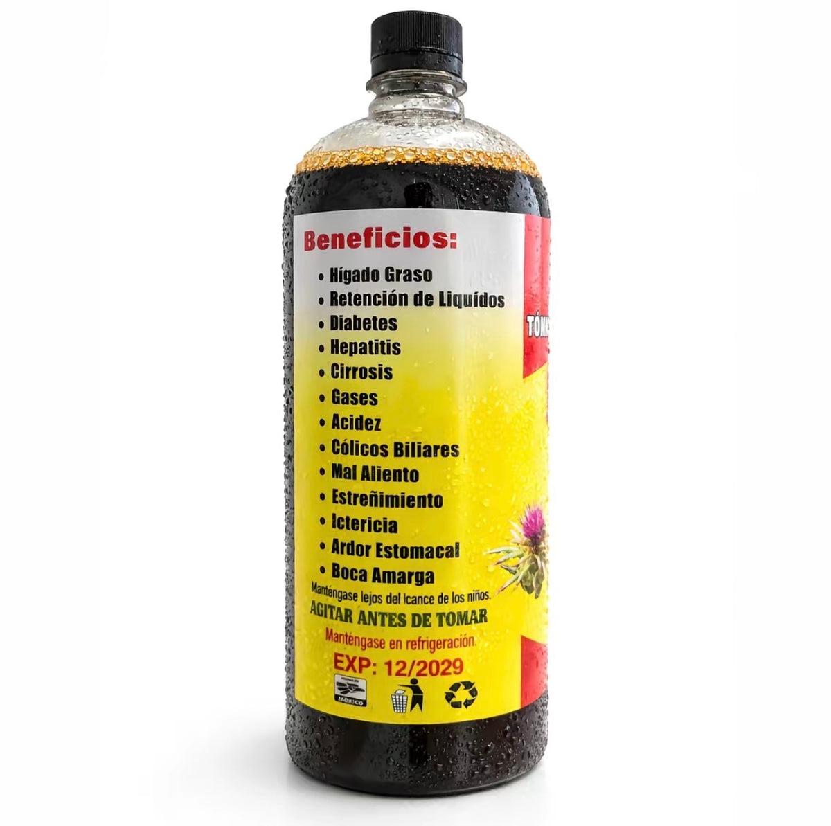 Hígado Grass Herbal Tonic 1L  (33.3 Fl Oz) | Powerful Botanical Blend with Milk Thistle, Boldo, Artichoke, Dragon’s Blood & Horsetail | Traditional Herbal Wellness Drink