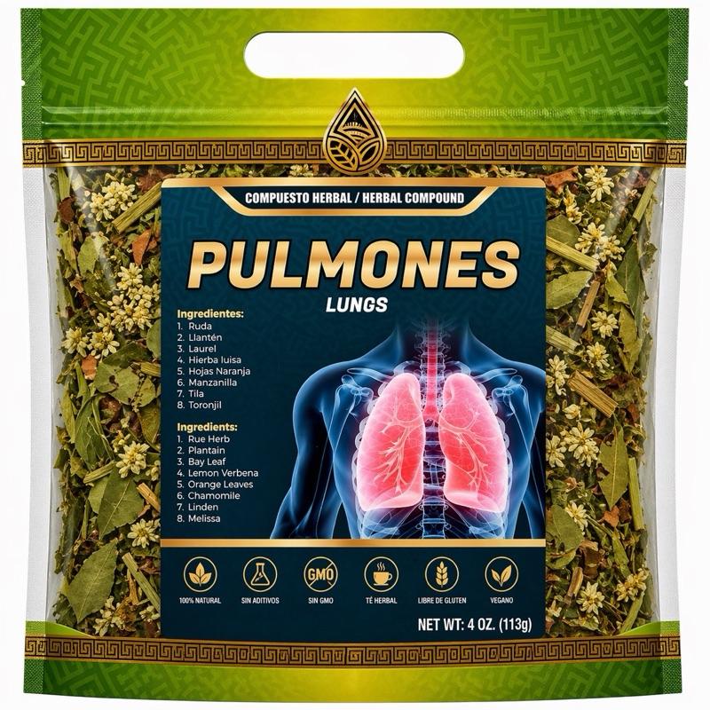 Pulmones Herbal Tea | Premium Loose Leaf Respiratory Wellness Herbal Blend | Natural Botanical Herbal Infusion | Lung Support Herbal Tea | 4 oz